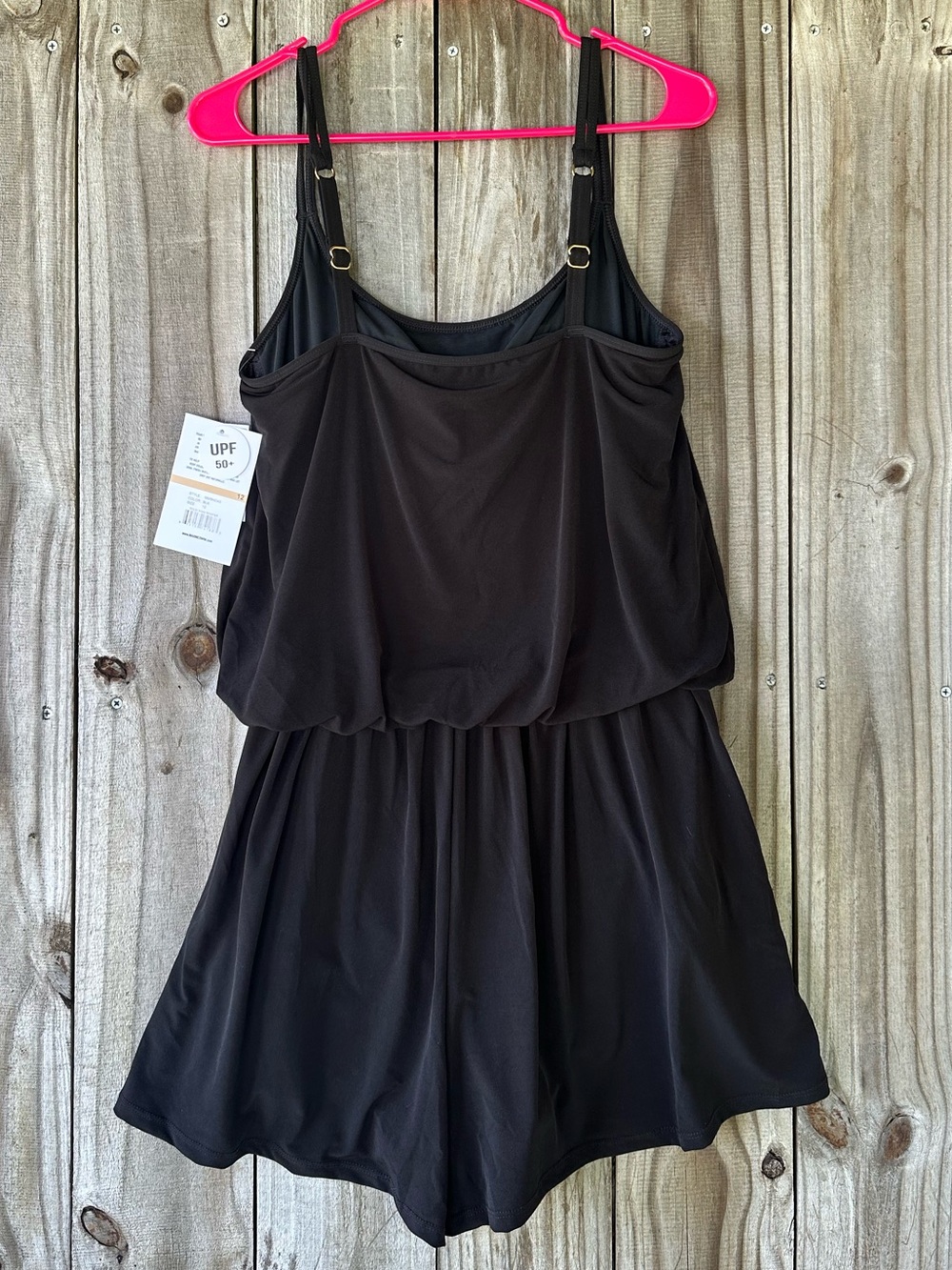 Maxine of Hollywood Black Romper One Piece Swimsuit Womens Size 12 Summer Resort - Picture 2 of 13
